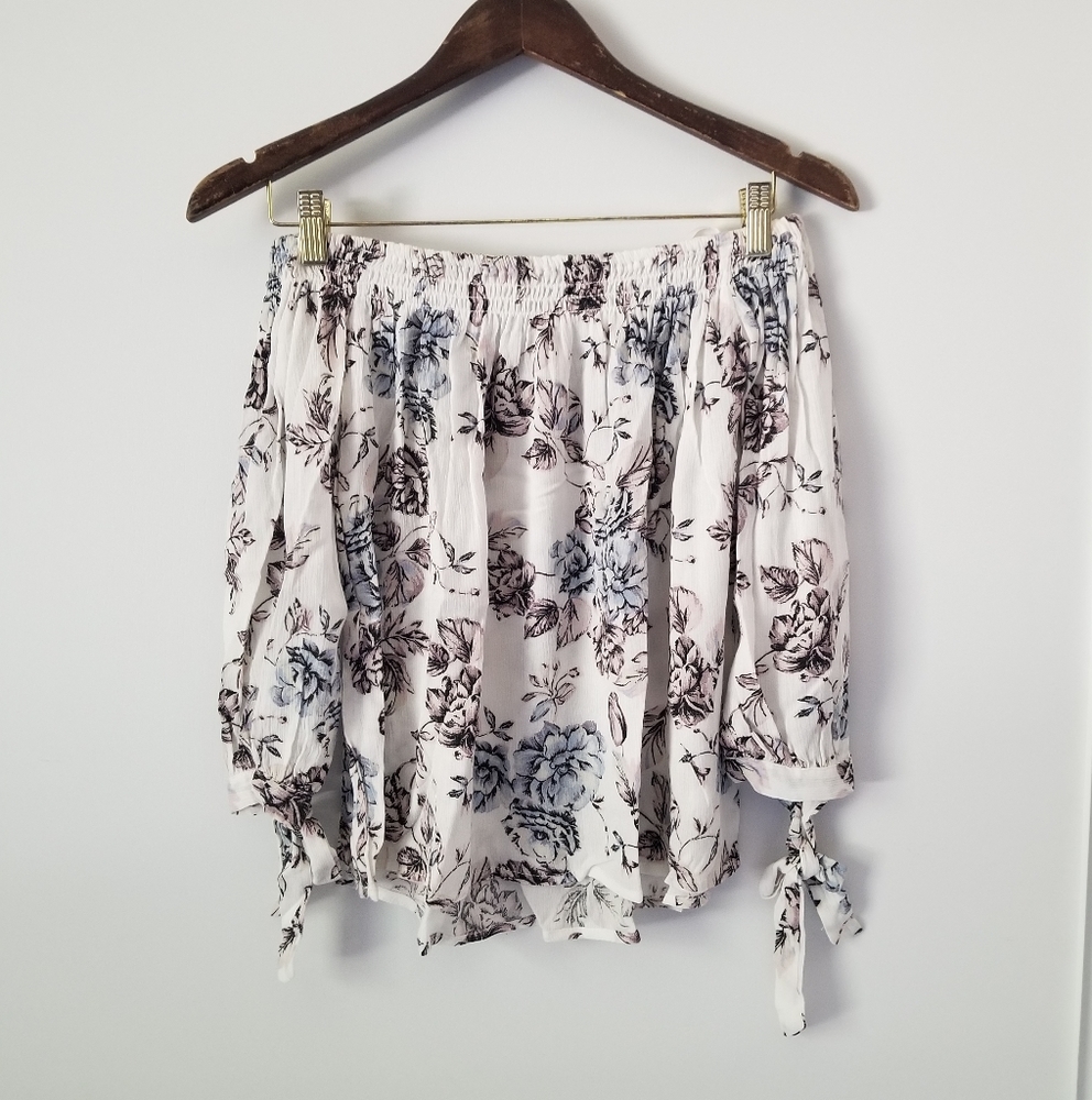 One Clothing White Floral Off Shoulder Summer Blouse